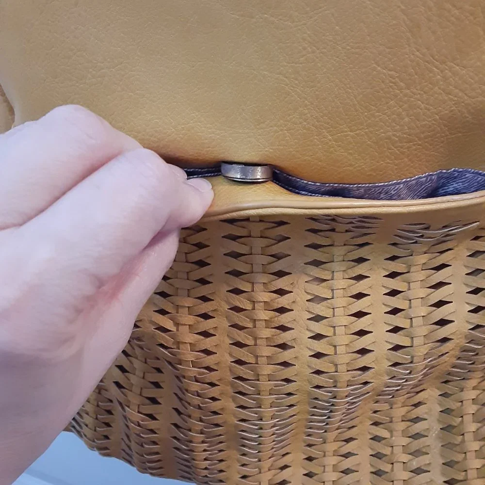 ANTIK KRAFT PU Bailey Mustard Yellow Basket Weave Backpack